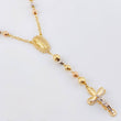 Rosary Virgin Guadalupe Christ Cross Bardera 18gr / 23 1/2 in / 6mm-5mm Three Golds 18K ©
