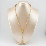 Rosary Virgin Guadalupe Christ Cross Bardera 18gr / 23 1/2 in / 6mm-5mm Three Golds 18K ©