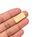 Dije Placa Rectangular 1.1g / 1 1/4 in Oro Amarillo 18K