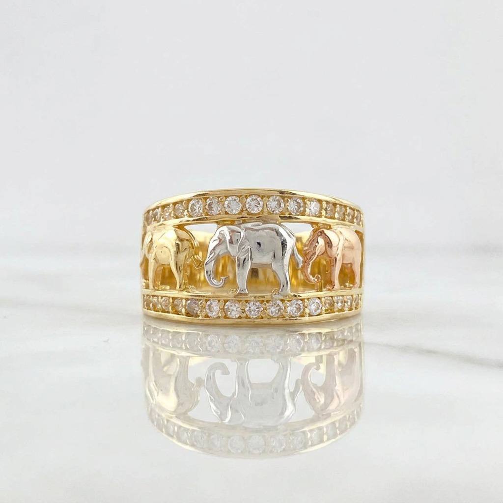 Anillo Tres Elefante 5.95g / T7 1/2 Tres Oros 18K