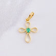 Pendant Emerald Cross 3pts 0.5g / 3/4 in Yellow Gold 18K