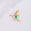 Pendant Heart with Arrow Emerald 6pts 0.35g / 1/2 in Yellow Gold 18K