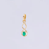 Dije Infinito Esmeralda 6pts 0.3g / 3/4 in Oro Amarillo 18K
