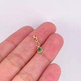 Dije Infinito Esmeralda 6pts 0.3g / 3/4 in Oro Amarillo 18K