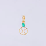 Pendant Tennis Ball Emerald 8pts 0.4g / 3/4 in 18K Yellow Gold