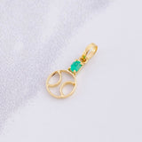 Pendant Tennis Ball Emerald 8pts 0.4g / 3/4 in 18K Yellow Gold