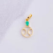 Pendant Tennis Ball Emerald 8pts 0.4g / 3/4 in 18K Yellow Gold