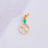 Pendant Tennis Ball Emerald 8pts 0.4g / 3/4 in 18K Yellow Gold