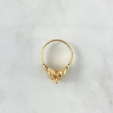 Indian Elephant Ring 7.75gr / Size 9 1/4 / Green, Fuchsia, White, Black Zircons Two Yellows, White Gold *