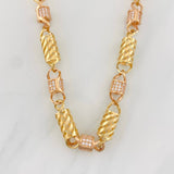 Rustic Mesh Chain 46.35g / 26 in / 5.72mm Two Yellow and Rose Gold 18K