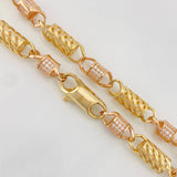 Rustic Mesh Chain 46.35g / 26 in / 5.72mm Two Yellow and Rose Gold 18K