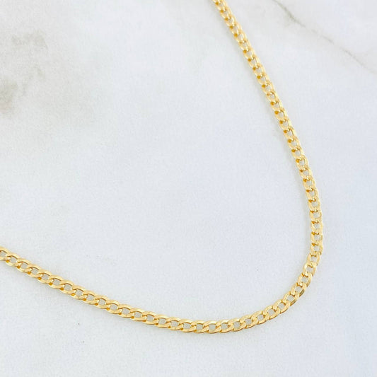 Cadena Cubana 2.25g / 50cm / 1.7mm Oro Amarillo 18K
