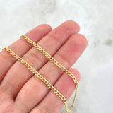 Cadena Cubana 1.95g / 16 in / 2.3mm Oro Amarillo 18K