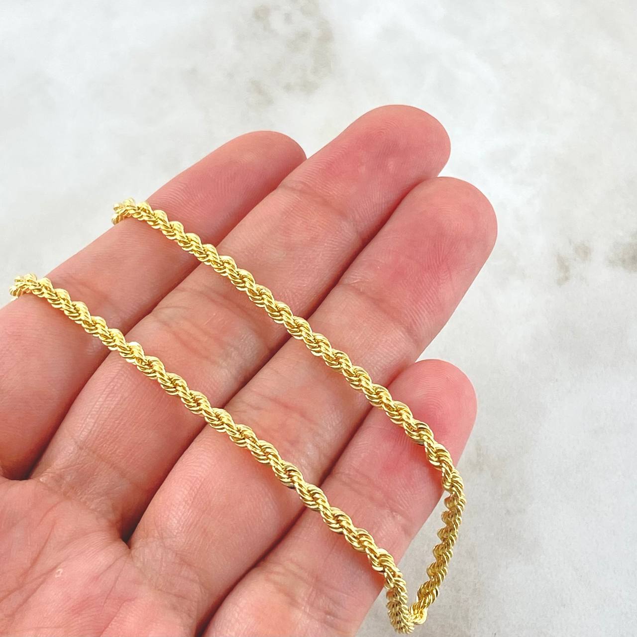 Cadena Lazo 3.4g / 60cm / 2.1mm Oro Amarillo 18K