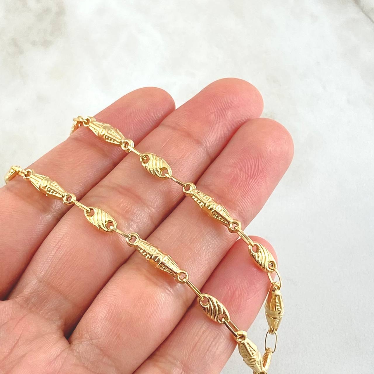 Cadena Rustica Dubai Rayada 9.4gr / 60cm / Oro 18K ©