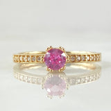 Crowned Solitaire Ring 1.9gr / Size 6 / 18K Gold *