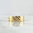 Diagonal Hoop Ring Basteado 5.55gr / Size 9 1/2 / White Zircons 18K Yellow Gold