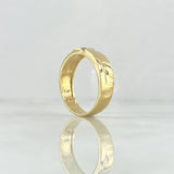 Diagonal Hoop Ring Basteado 5.55gr / Size 9 1/2 / White Zircons 18K Yellow Gold
