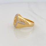 Anillo San Judas 7.1g / T10 1/4 Dos Oros Amarillo Blanco 18K