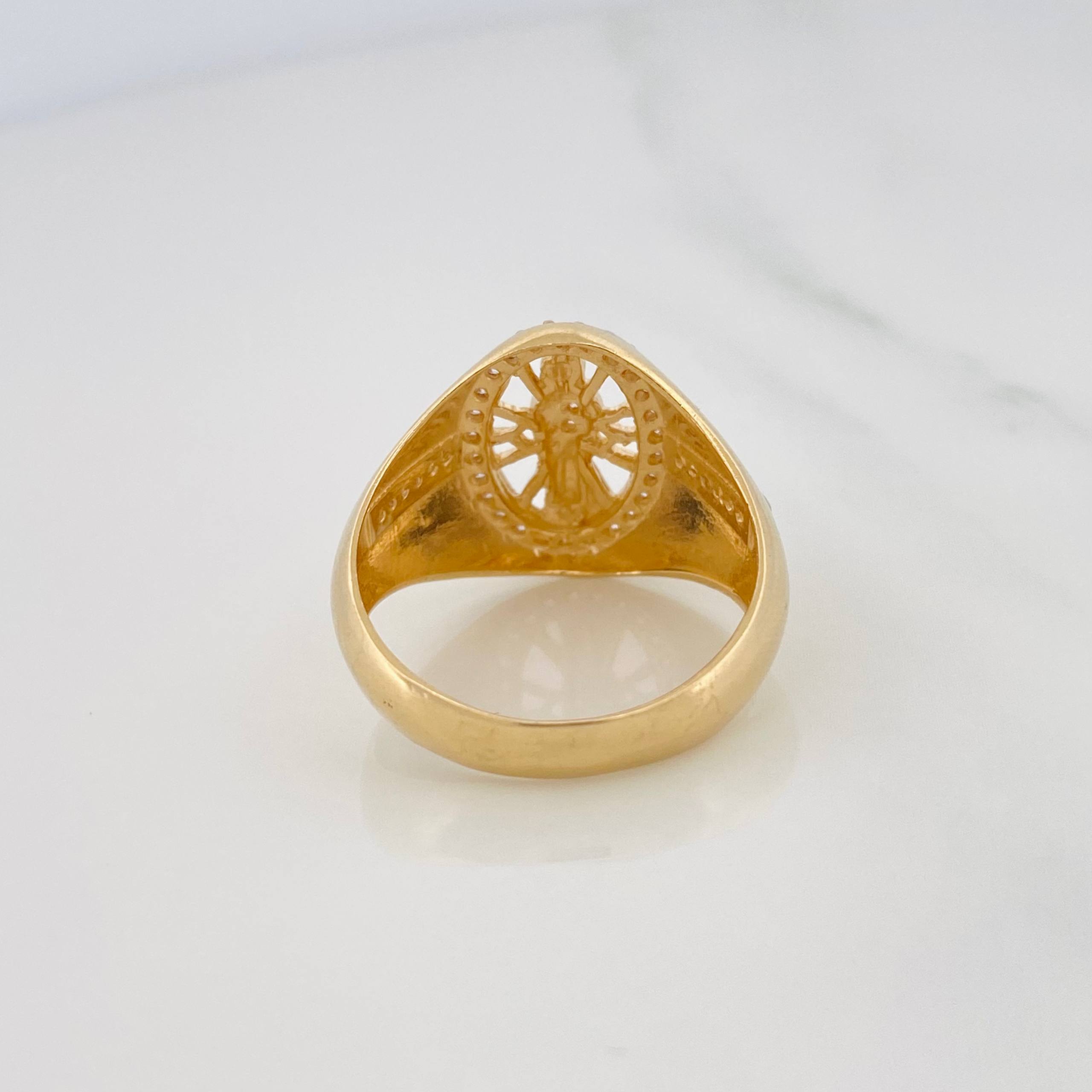 Anillo San Judas 7.1g / T10 1/4 Dos Oros Amarillo Blanco 18K