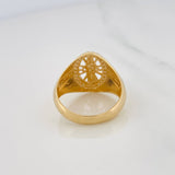 Anillo San Judas 7.1g / T10 1/4 Dos Oros Amarillo Blanco 18K