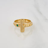 Anillo Cruz Cristo 6.1g / T10 Oro Amarillo 18K