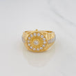 Anillo Sello Sol 7.95g / T10 Dos Oros Amarillo Blanco 18K