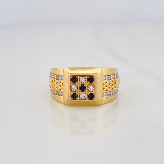 Anillo Sello Cuadro 7.6g / T10 3/4 Tres Oros 18K