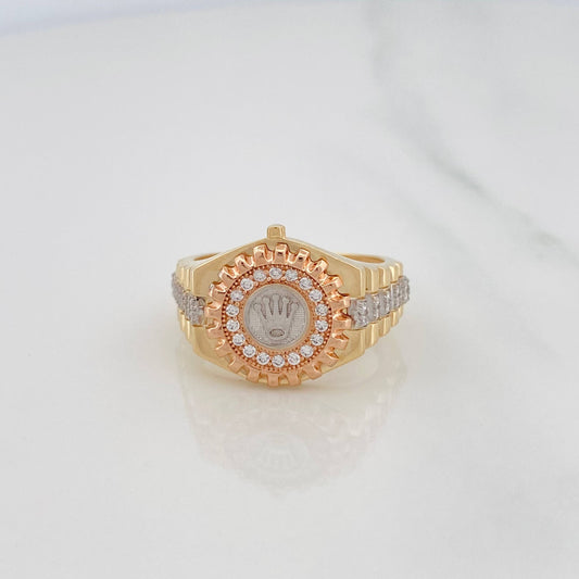 Anillo Corona 5.75g / T10 Tres Oros 18K