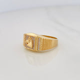 Anillo Sello Caballo 7.85g / T10 1/2 Oro Amarillo 18K