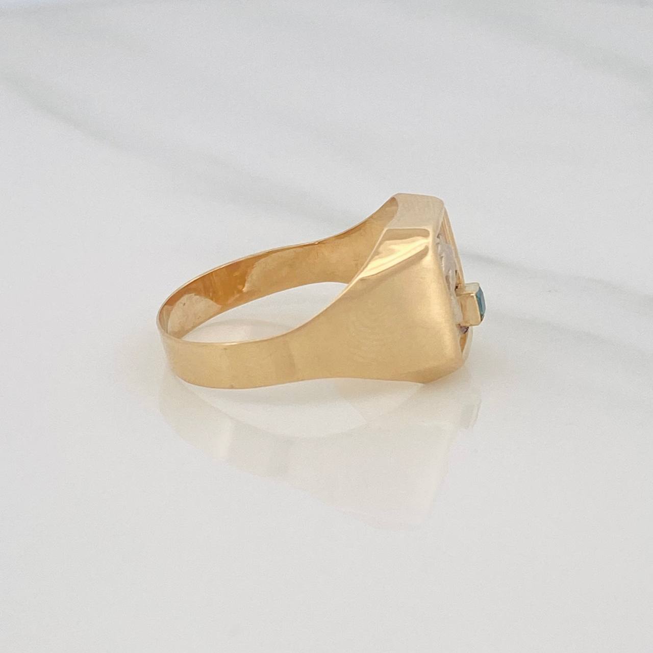 Anillo Palmera 3g / T11 Dos Oros Amarillo Blanco 18K