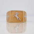 Anillo Sello Caballo 8.1g / T10 Dos Oros Amarillo Blanco 18K