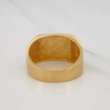 Anillo Sello Caballo 8.1g / T10 Dos Oros Amarillo Blanco 18K