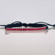 Pulsera Tejida Negra Tennis Oro Amarillo 18K