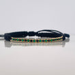 Pulsera Tejida Negra Tennis Oro Amarillo 18K