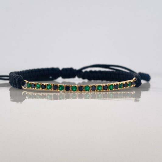Black Woven Bracelet Yellow Gold 18K