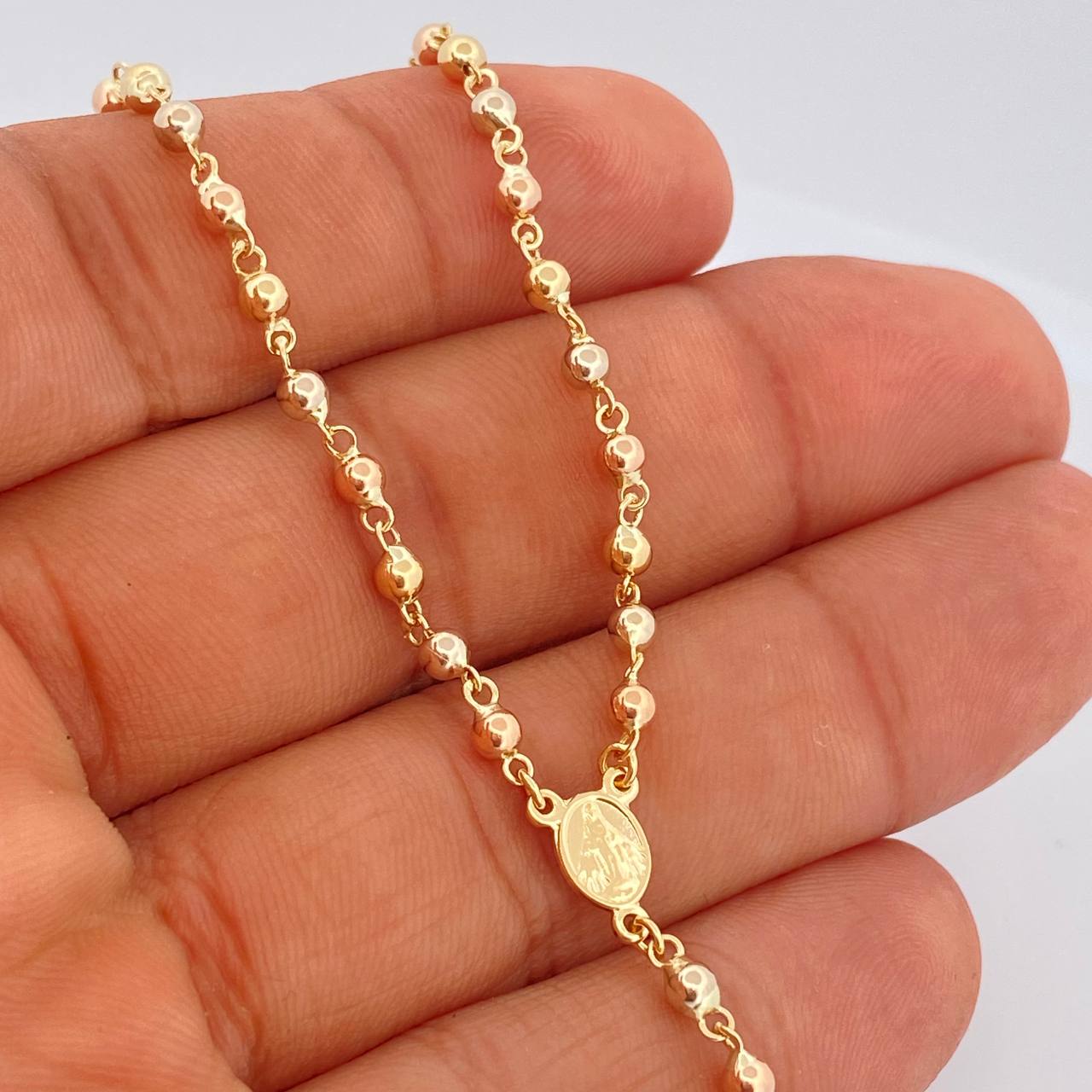 Rosario Virgen Milagrosa 7.25gr / 17 3/4 in / Oro Amarillo 18K &