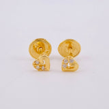 Stud Earrings Heart Silhouette 0.55 g / in / 3.9 mm Yellow Gold 18K