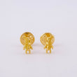 Stud Earrings Teddy Bear 0.65gr / 0.6cm / Half Dotted - Half Smooth Yellow Gold ©