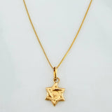 Set Cadena Veneciana + Dije Estrella De David / 1,05gr / 17 3/4 in Oro Amarillo 18K