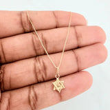 Set Cadena Veneciana + Dije Estrella De David / 1,05gr / 17 3/4 in Oro Amarillo 18K