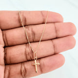Set Cadena Veneciana + Dije Cruz / 1,05gr / 17 3/4 in Oro Amarillo 18K