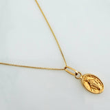 Venetian Chain Set + Miraculous Virgin Pendant / 1.2g / 17 3/4 in 18K Yellow Gold