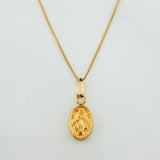 Venetian Chain Set + Miraculous Virgin Pendant / 1.2g / 17 3/4 in 18K Yellow Gold