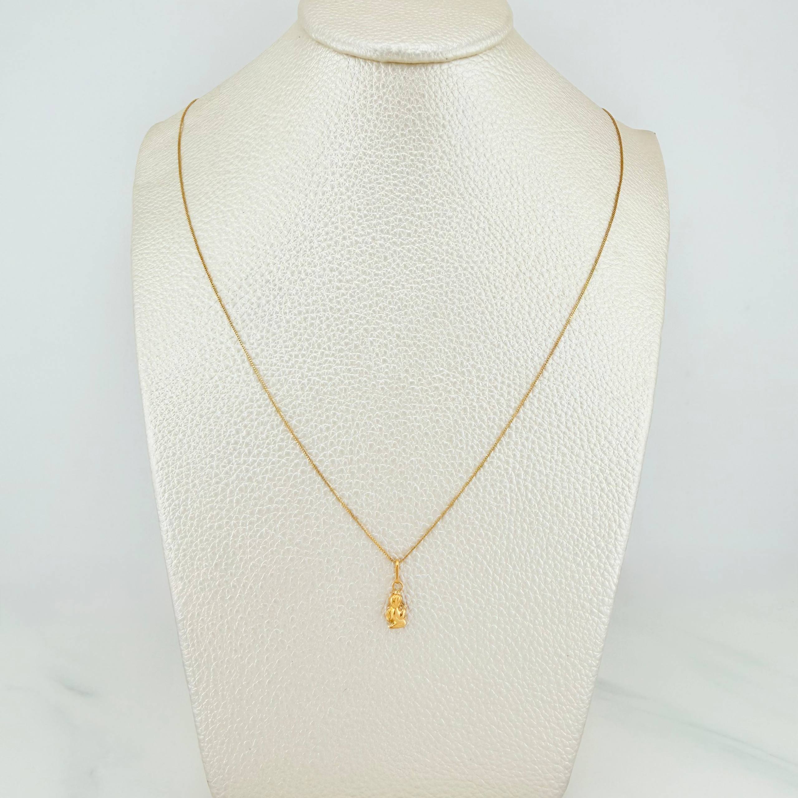 Venetian Chain Set + Guardian Angel Pendant / 1.1g / 17 3/4 in Yellow Gold 18K