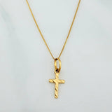 Set Venetian Chain + Pendant Cross / 1.15gr / 17 3/4 in Yellow Gold 18K