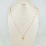 Set Venetian Chain + Pendant Cross / 1.15gr / 17 3/4 in Yellow Gold 18K