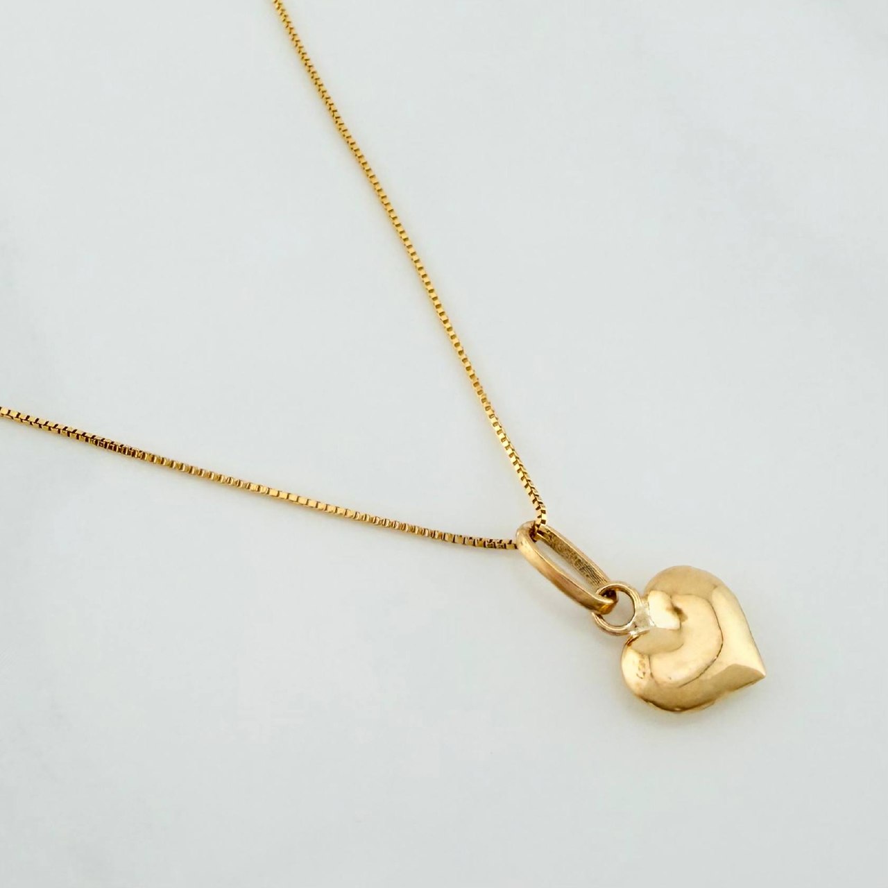 Venetian Chain Set + Heart Pendant / 1.15g / 17 3/4 in 18K Yellow Gold