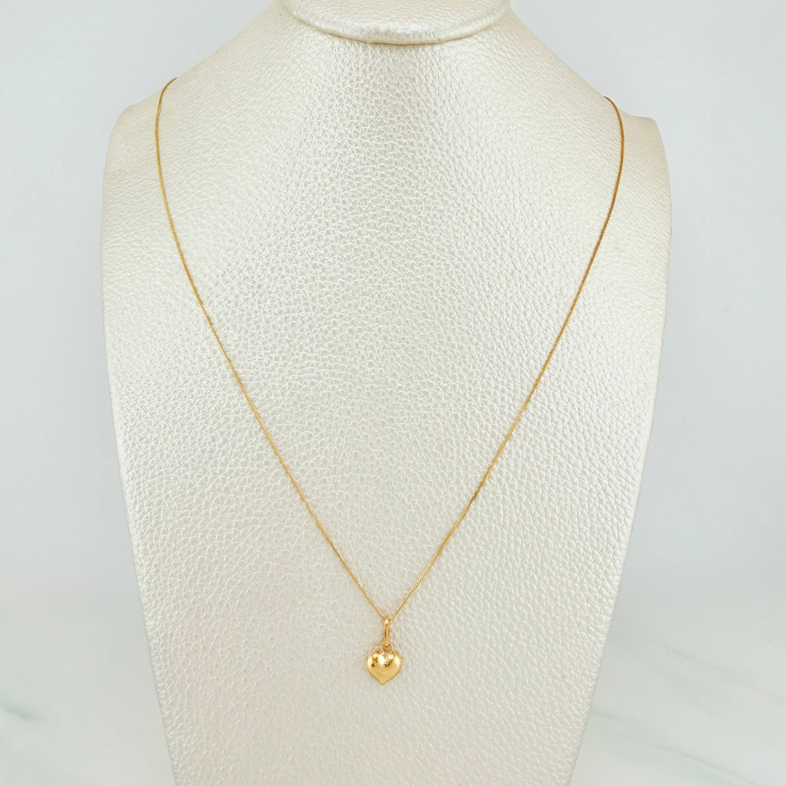 Venetian Chain Set + Heart Pendant / 1.15g / 17 3/4 in 18K Yellow Gold