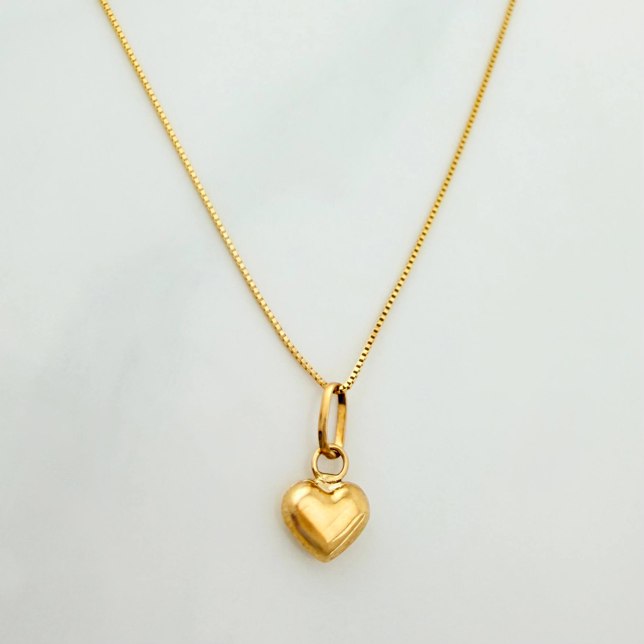 Set Cadena Veneciana + Dije Corazon / 1.4 g / 15 3/4 in Oro Amarillo 18K